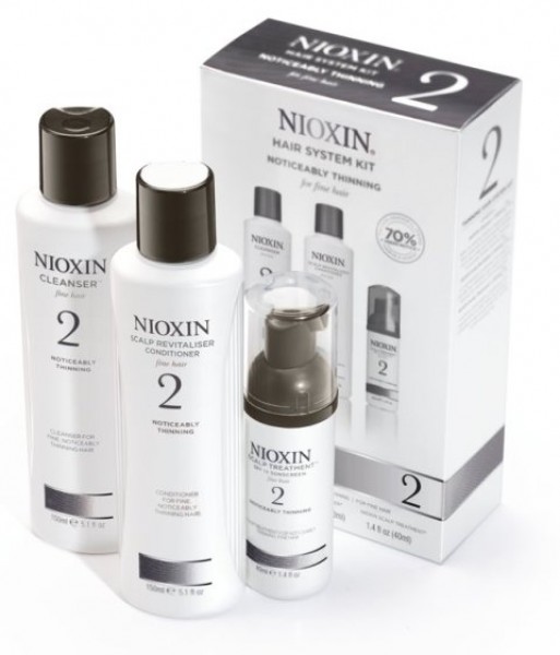 Nioxin System 2 SMALL zestaw do włosów naturalnych i znacznie przerzedzonych: szampon, 150 ml + odżywka, 150 ml + kuracja, 40 ml 