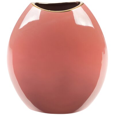 Wazon EUROFIRANY Sibel 14 x 7 x 16 cm Ciemnoróżowy