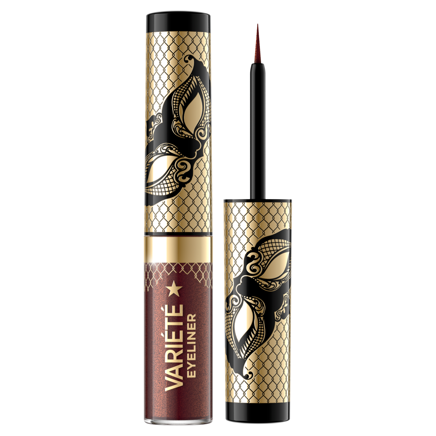 Eveline Cosmetics Variété kolorowy eyeliner w kałamarzu do powiek 02 shiny brown, 4 ml