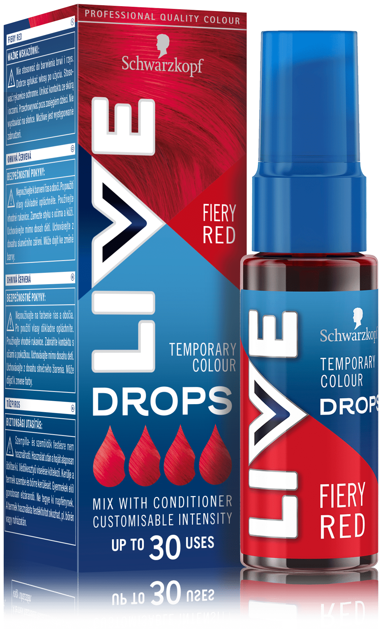 Live Drops półtrwała farba do włosów fiery red, 30 ml