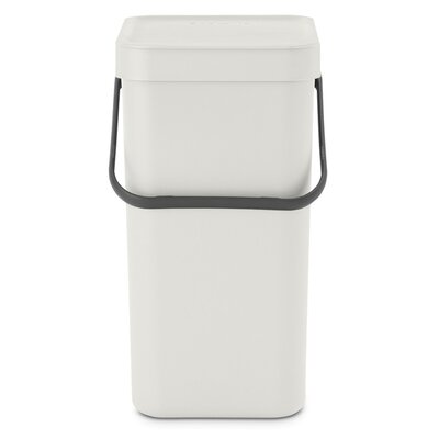Kosz na śmieci BRABANTIA 213281 Sort & Go odchylane wieczko, do zawieszenia, tworzywo sztuczne 12L Jasnoszary