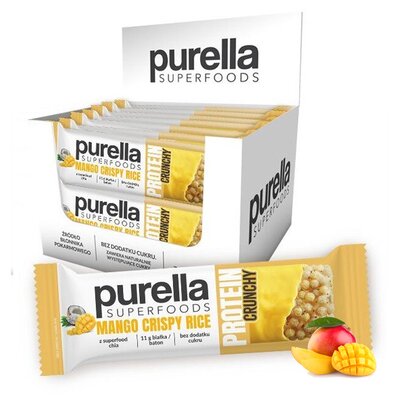 Baton proteinowy PURELLA Superfoods Mango-Chrupiący ryż (15 x 45 g)