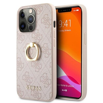 Etui GUESS 4G Ring do Apple iPhone 13 Pro Max Różowy