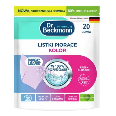 Listki do prania DR BECKMANN Magic Leaves Kolor (20 sztuk)