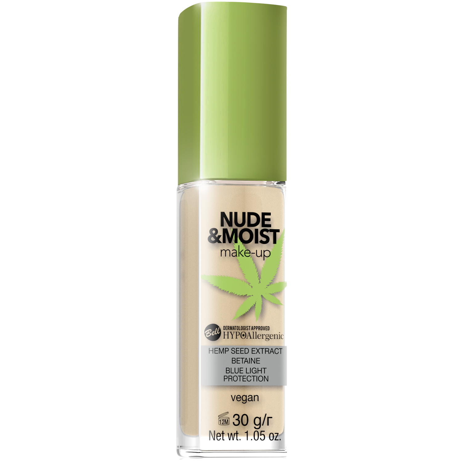 Bell HYPOAllergenic Nude & Moist nawilżająco-odżywczy podkład do twarzy 04, 30 g