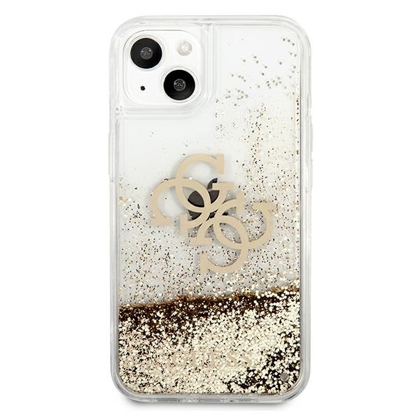 Guess Liquid Glitter Big 4G Gold - etui do iPhone 13