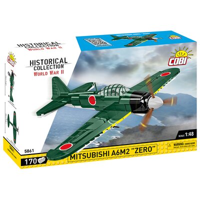 Klocki plastikowe COBI Historical Collection World War II Mitsubishi A6M2 Zero COBI-5861