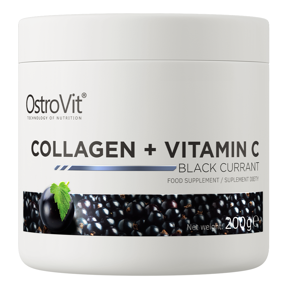 OstroVit Kolagen + Witamina C 200 g o smaku czarnej porzeczki
