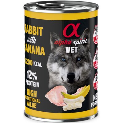 Karma dla psa ALPHA SPIRIT Królik z bananem 400 g