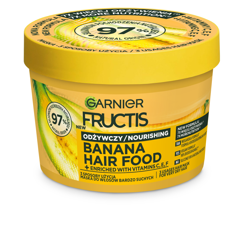 Garnier Fructis Banana Hair Food maska do włosów suchych, 400 ml