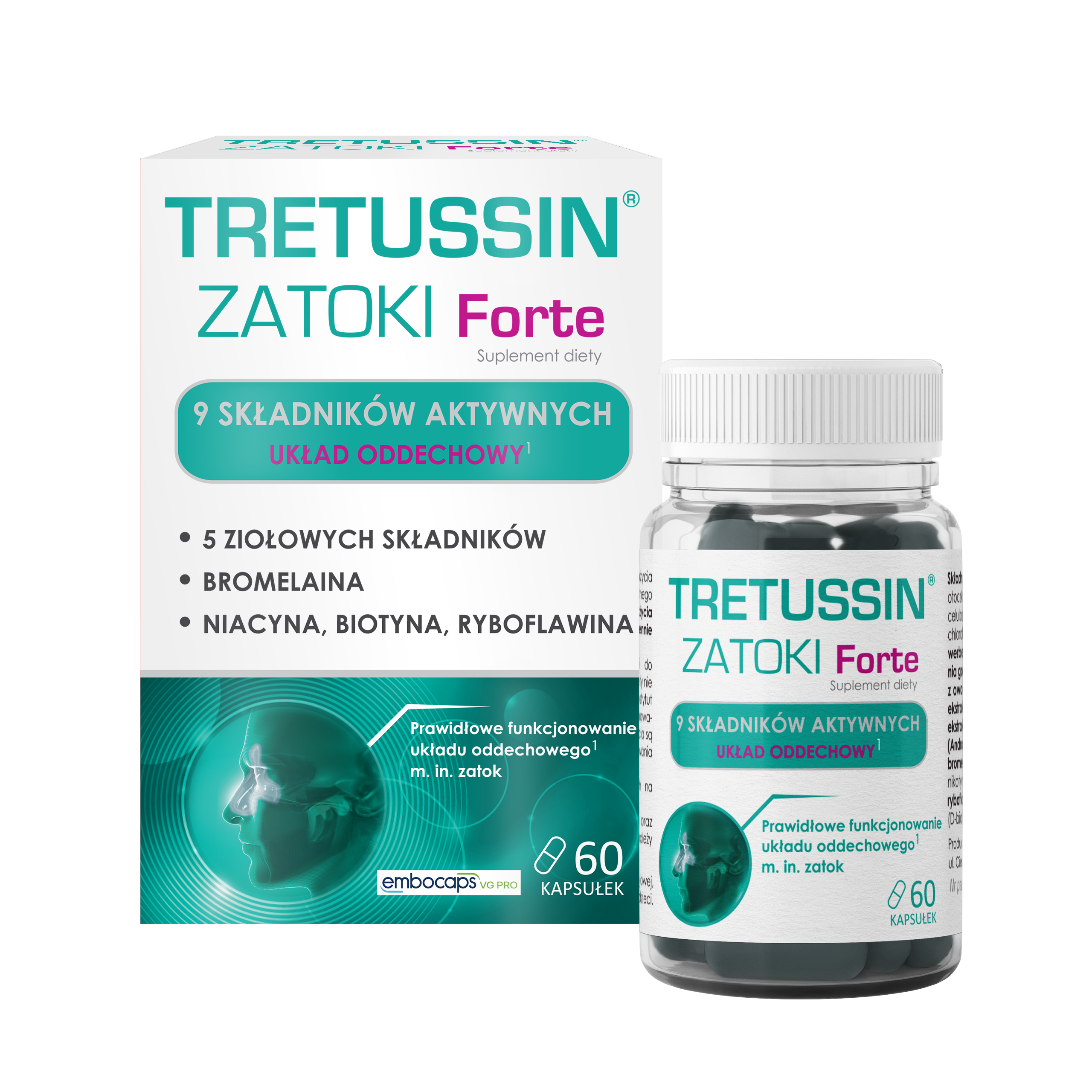 Domowa Apteczka Tretussin Zatoki Forte suplement diety, 60 kaps./1 opak.