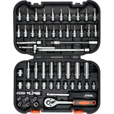 Zestaw kluczy nasadowych STHOR 58643 (56 elementów)