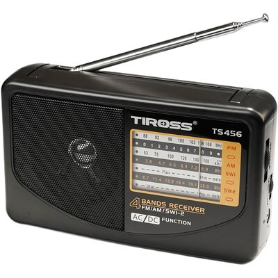 Radio TIROSS TS-456 Analogowe Przenośne Czarny