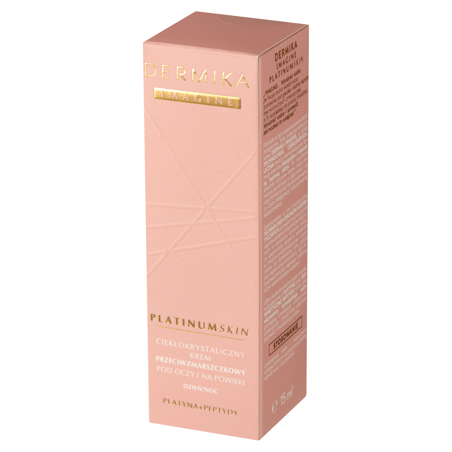 Dermika Imagine Platinum Skin ciekłokrystaliczny krem przeciwzmarszczkowy pod oczy i na powieki, 15 ml