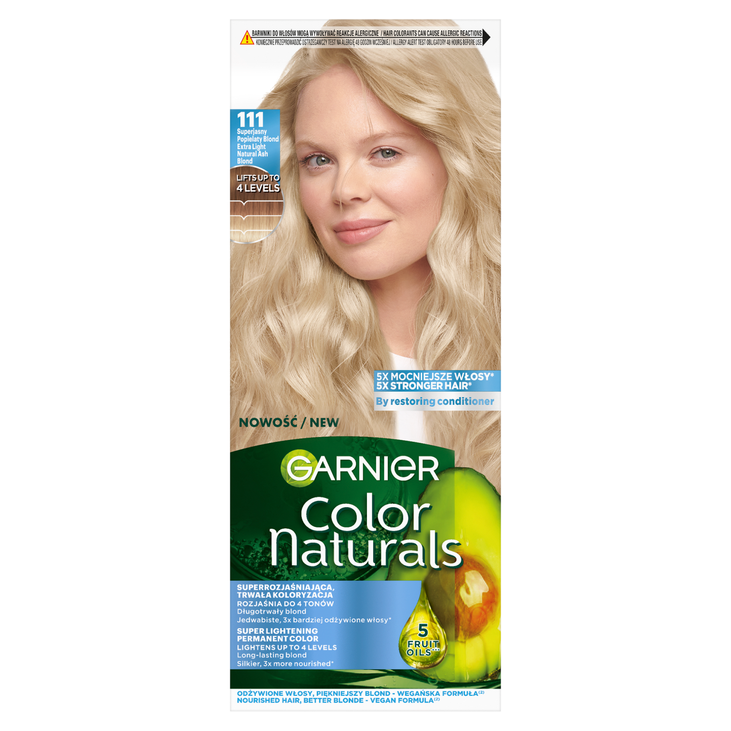 Garnier Color Naturals Créme odżywcza farba do włosów 111 superjasny popielaty blond, 1 opak.
