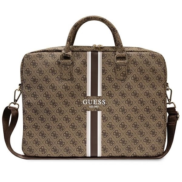 Guess 4G Printed Stripes Brown - torba Macbook 15/16"
