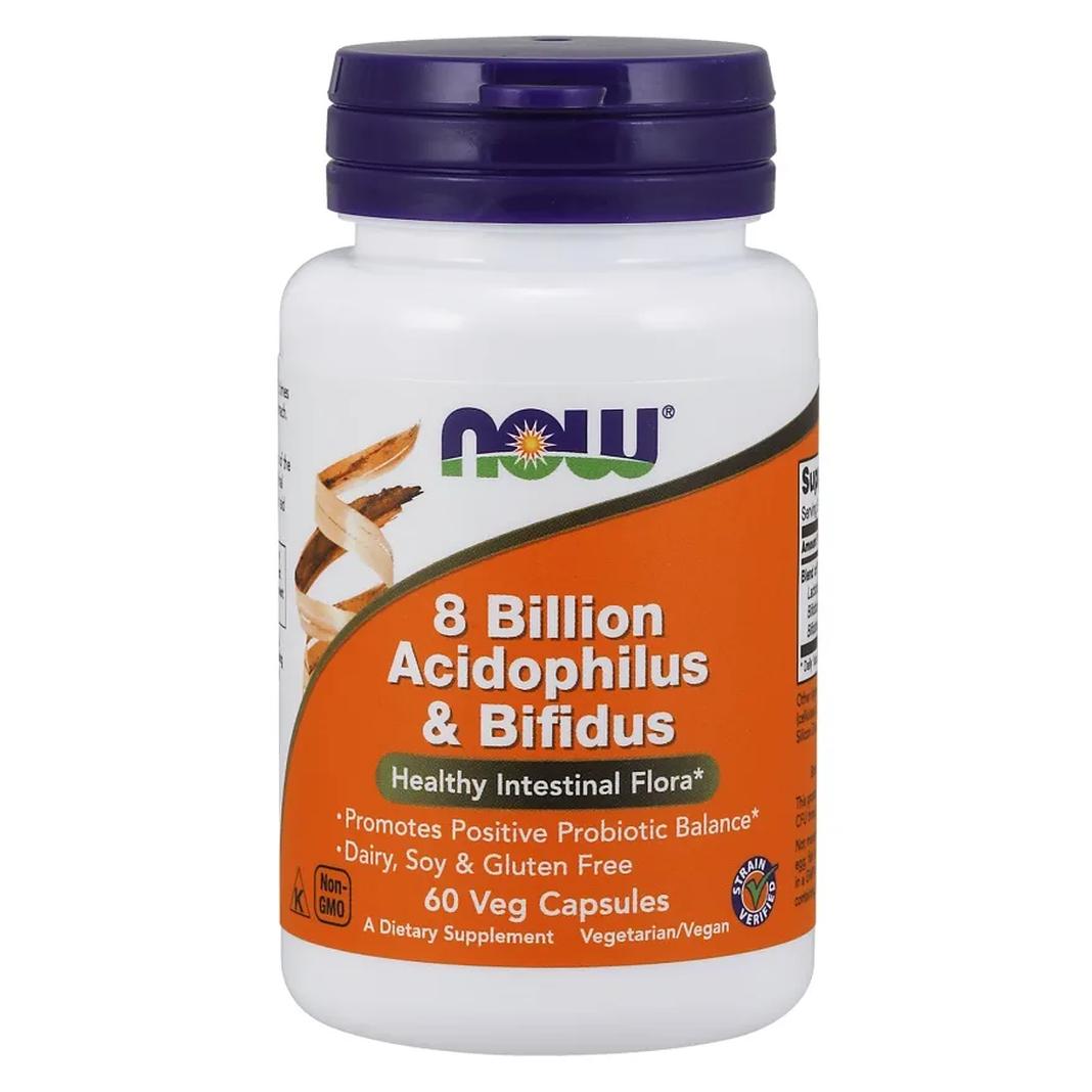 Now Foods suplement diety 8 Billion Acidophilus & Bifidus, probiotyk, 60 kaps./1 opak.