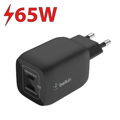 Ładowarka sieciowa BELKIN BoostCharge Pro GaN PPS WCH013VFBK 65W Czarny