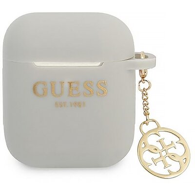Etui na słuchawki GUESS Silicone Charm 4G Collection do Apple AirPods Szary