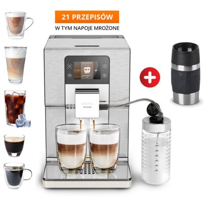 Ekspres KRUPS Intuition Experience+ EA877A z kubkiem termicznym Kawa mrożona