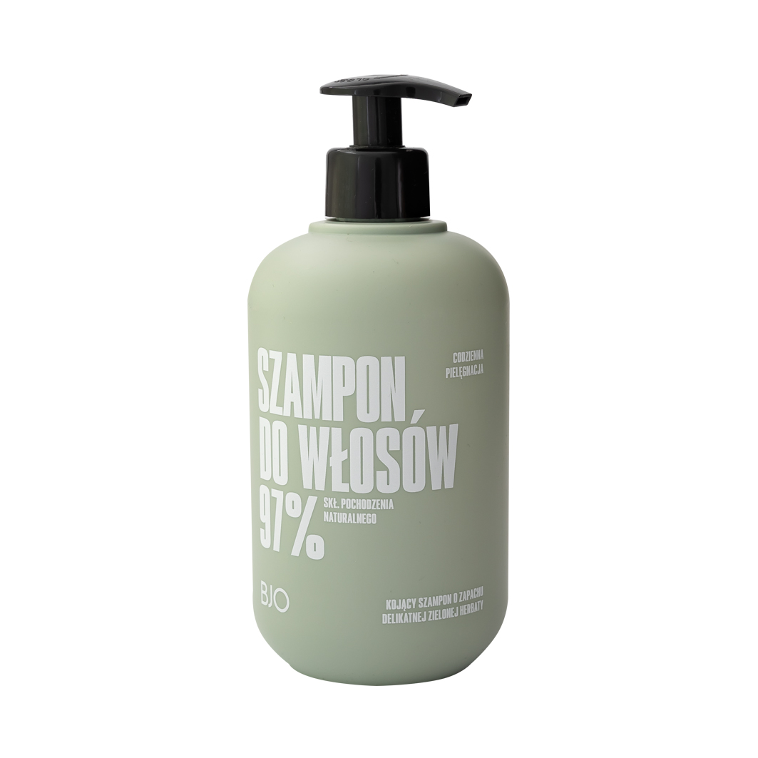 Bjo Zielona Herbata kojący szampon do włosów o zapachu delikatnej zielonej herbaty, 500 ml