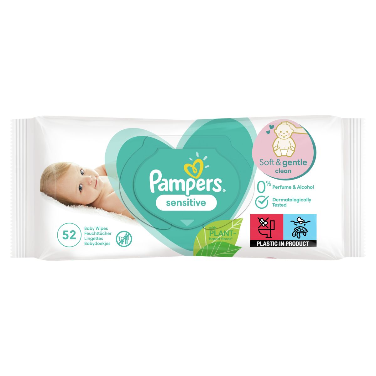 Pampers Sensitive chusteczki nawilżane, 52 szt./1 opak.