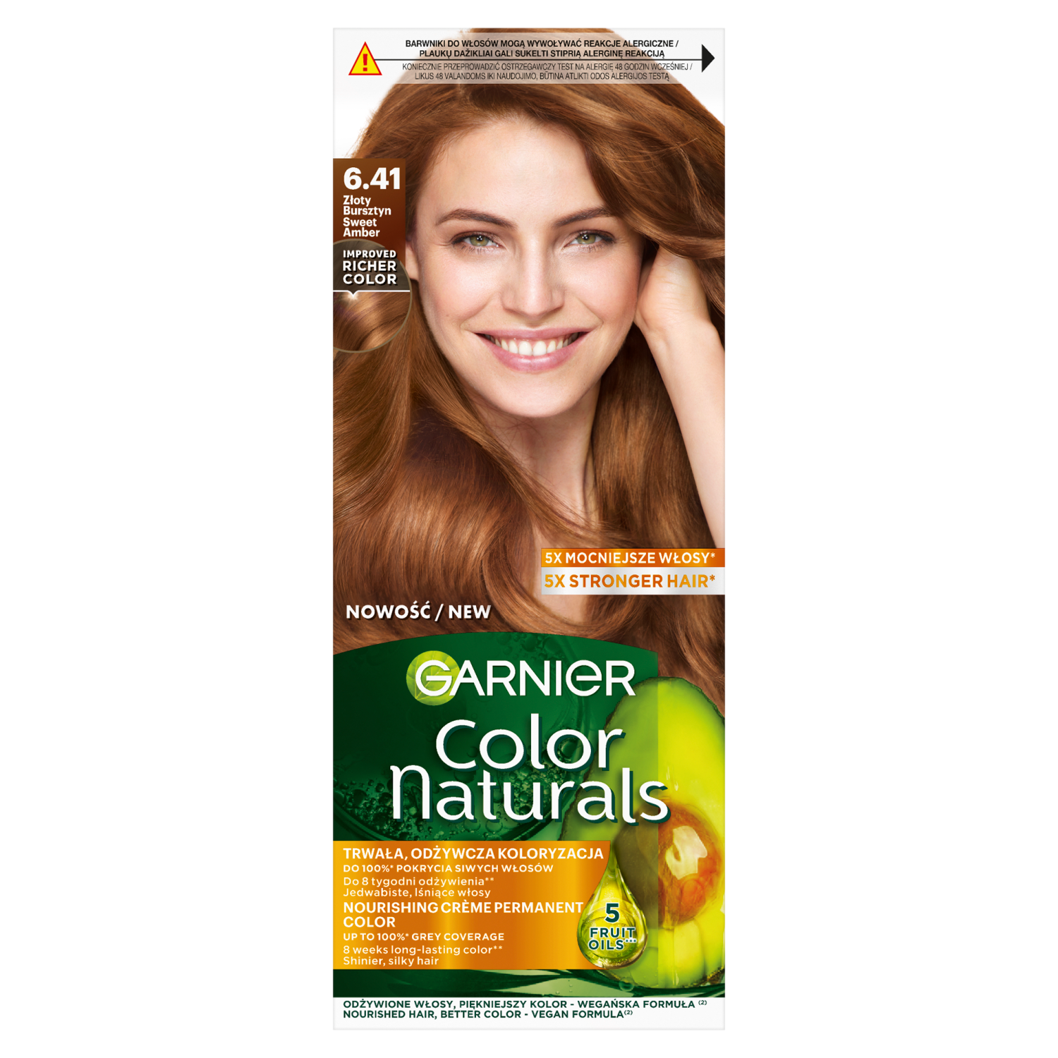 Garnier Color Naturals Créme farba do włosów 6.41 złoty bursztyn, 1 opak.