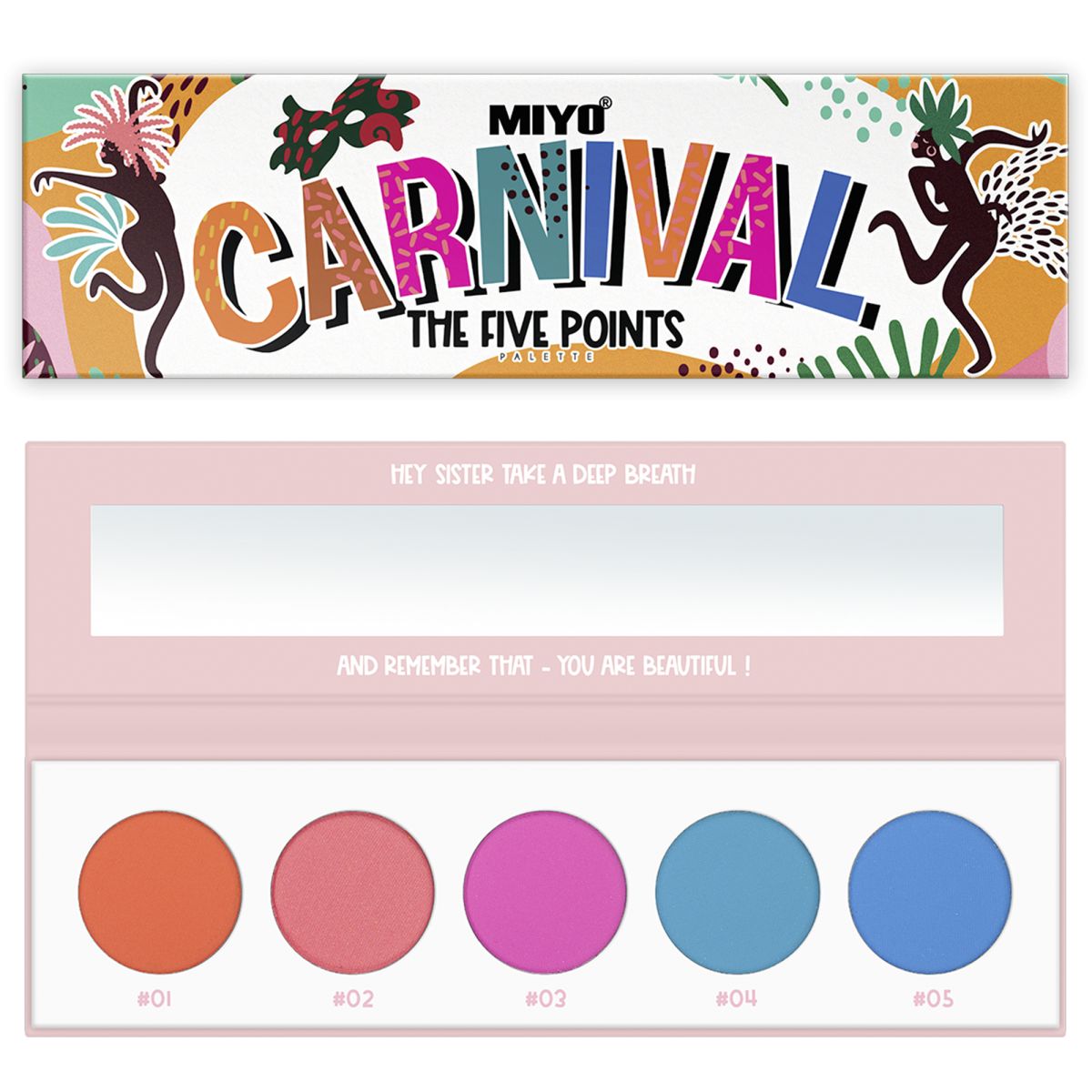 Miyo The Five Points paleta cieni do powiek 06 carnival, 6,5 g