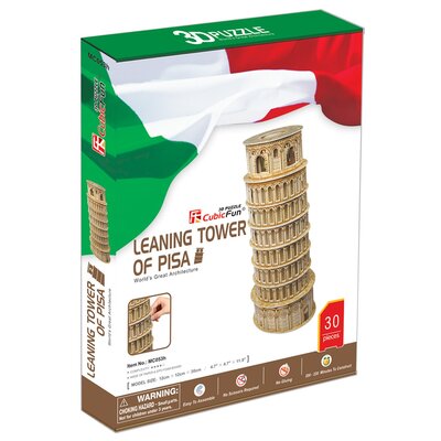 Puzzle 3D CUBIC FUN Budowle Świata Krzywa Wieża w Pizie MC053H (30 elementów)