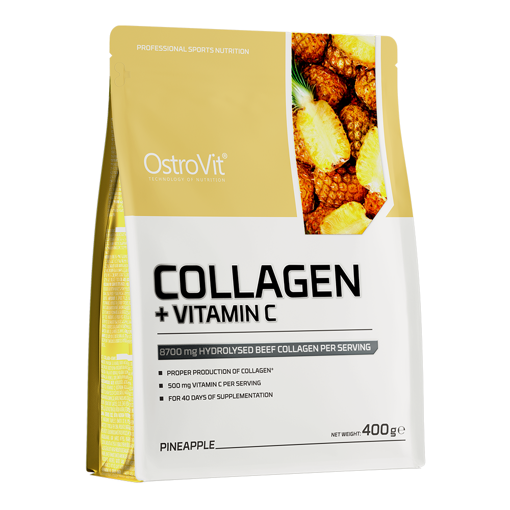 OstroVit Kolagen + Witamina C suplement diety o smaku anansowym, 400 g