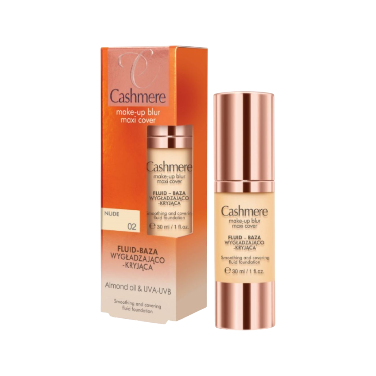 Cashmere Make-up Blur Maxi Cover fluid- baza wygładzająco-kryjąca 02 nude, 30 ml