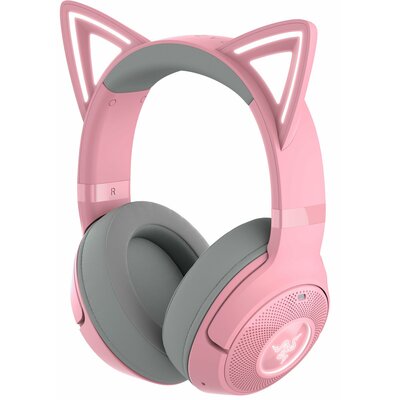 Słuchawki RAZER Kraken Kitty V2 BT Bezprzewodowe, Nauszne, Dźwięk przestrzenny Różowo-szary