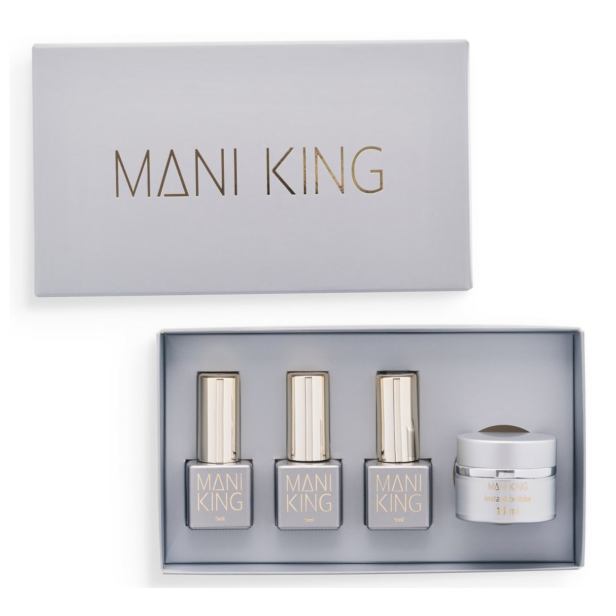 Mani King Instant Nails zestaw do paznokci: primer, 5ml + dehydrator, 5 ml + żel bazowy, 15 ml + top, 5 ml