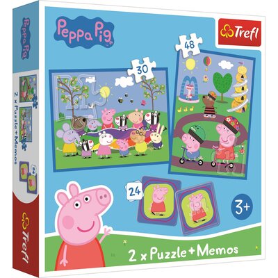 Puzzle TREFL Świnka Peppa Radosne chwile ze Świnką Peppą 93331 (78 elementów) + memory