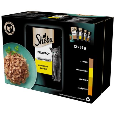 Karma dla kota SHEBA Delicacy in Jelly Smaki Drobiowe 12 x 85 g