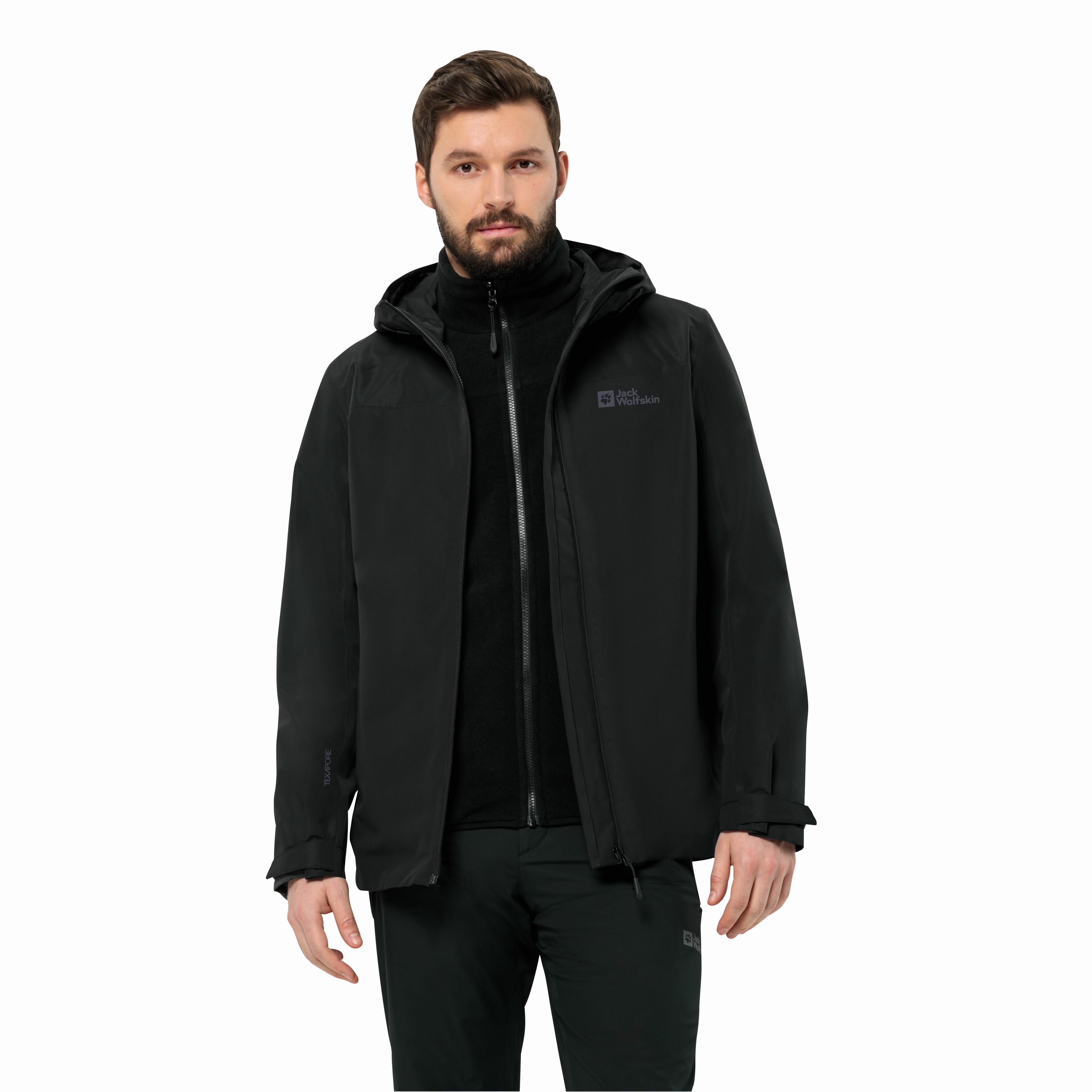 Męska kurtka Jack Wolfskin TAUBENBERG 3IN1 JKT M black - S