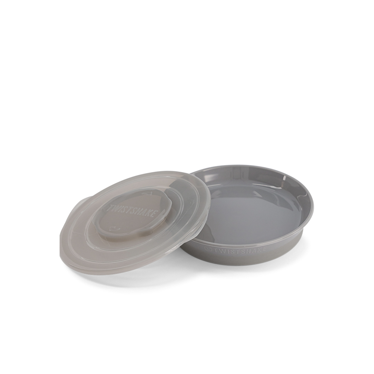 Twistshake talerzyk z tworzywa z pokrywką, pastelowa szarość, 1 szt.