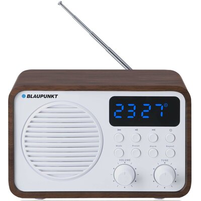 Radio BLAUPUNKT PP7BT Brązowe, Tuner FM z cyfrową syntezą, Bluetooth, Złącze USB/AUX, Alarm, Zasilanie Bateryjno-sieciowe