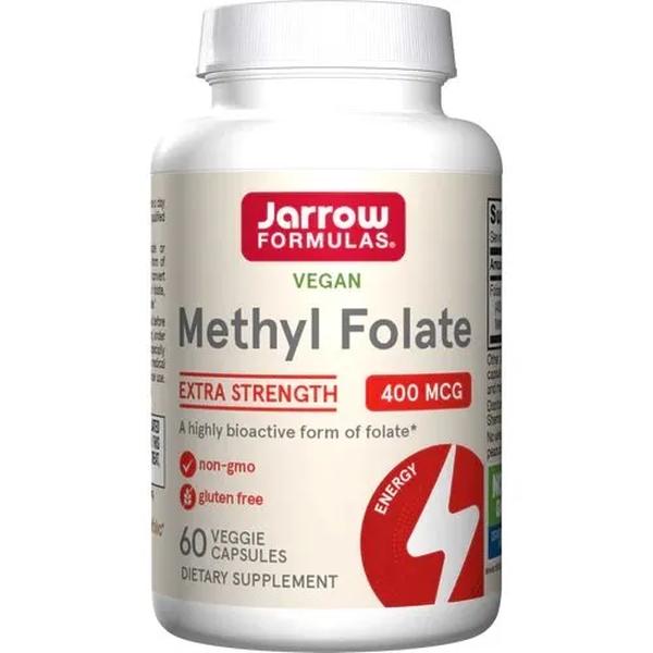 Jarrow Formulas Methyl Folate suplement diety, Metylowany kwas foliowy, 400mcg, 60 kaps./1 opak.