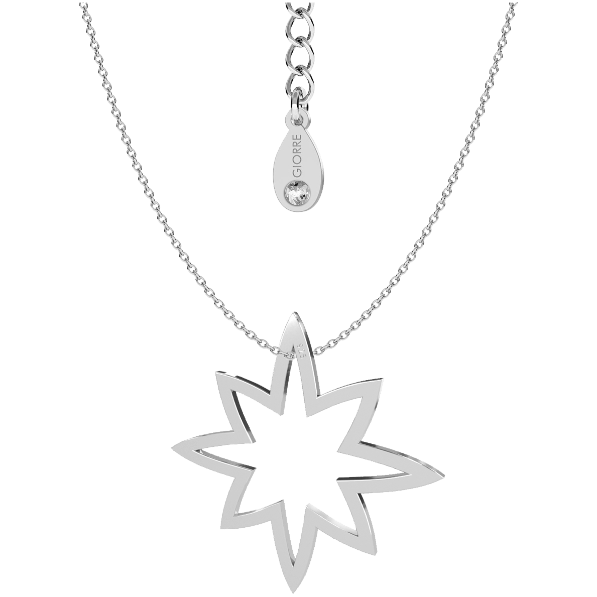 Giorre Gwiazda naszyjnik ze srebra próby 925 z kryształem Swarovskiego, 1 szt.