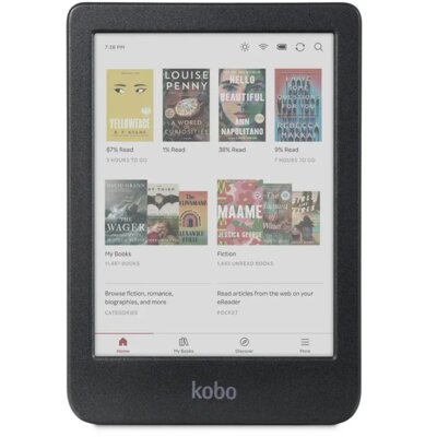 Czytnik e-booków KOBO Clara Colour 6", Podświetlany ekran, Wi-Fi, Bez reklam Czarny