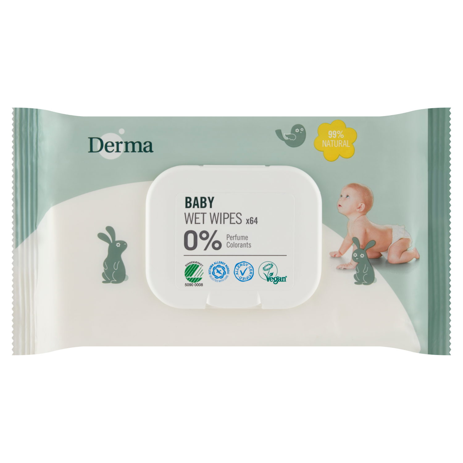Derma Eco Baby chusteczki nawilżane dla dzieci, 64 szt./1 opak.