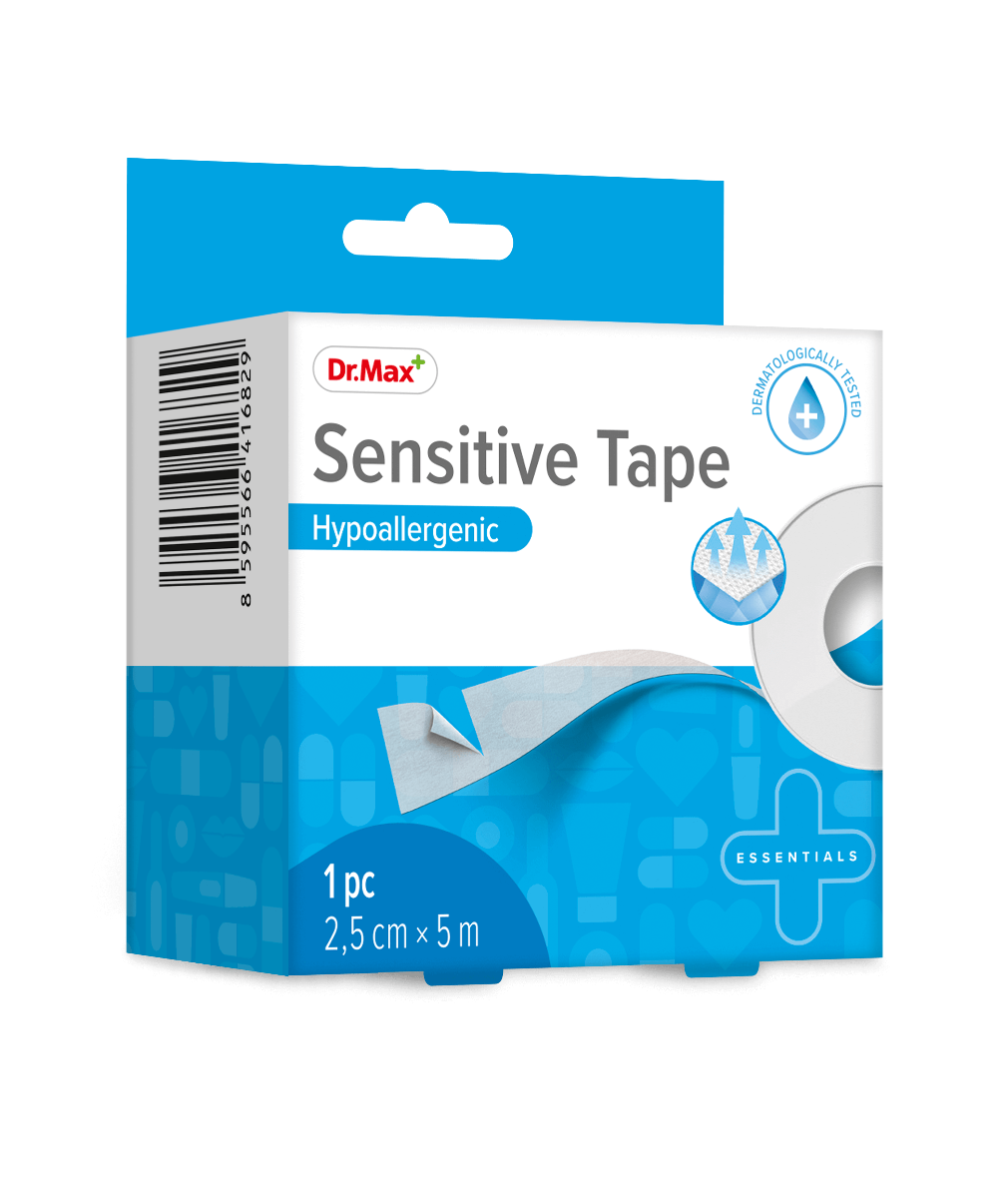Sensitive Tape Dr.Max, hipoalergiczny przylepiec na rolce 2,5 cm x 5 m, 1 sztuka