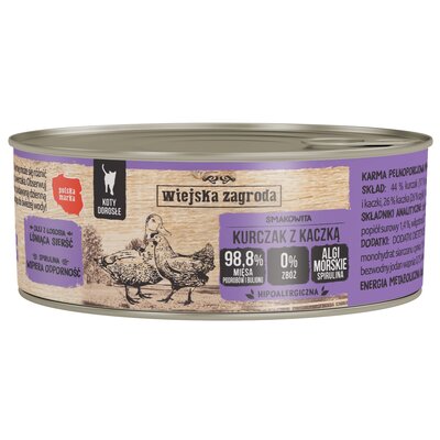 Karma dla kota WIEJSKA ZAGRODA Kurczak z kaczką 85 g