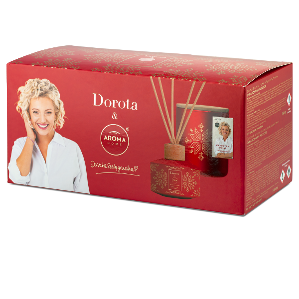 Aroma Home & Dorota Cynamonowy Wieczór zestaw: świeca zapachowa, 150 g + dyfuzor zapachowy, 100 ml