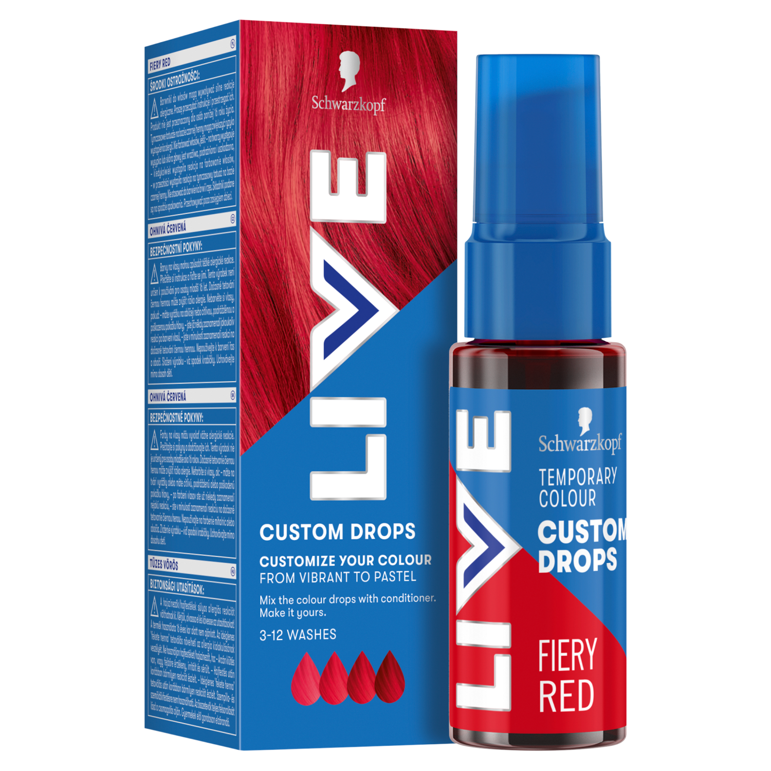 Live Drops półtrwała farba do włosów fiery red, 30 ml
