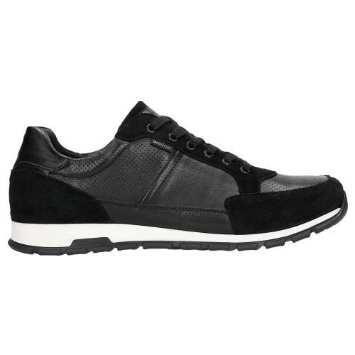 Wojas Czarne Sneakersy Męskie Z Łączonych Skór