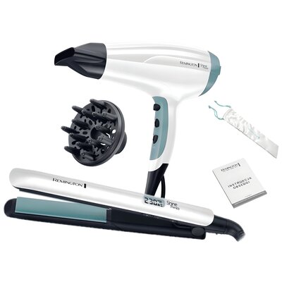 Prostownica REMINGTON Shine Therapy S8500GP 230 stopni + Suszarka do włosów D5216