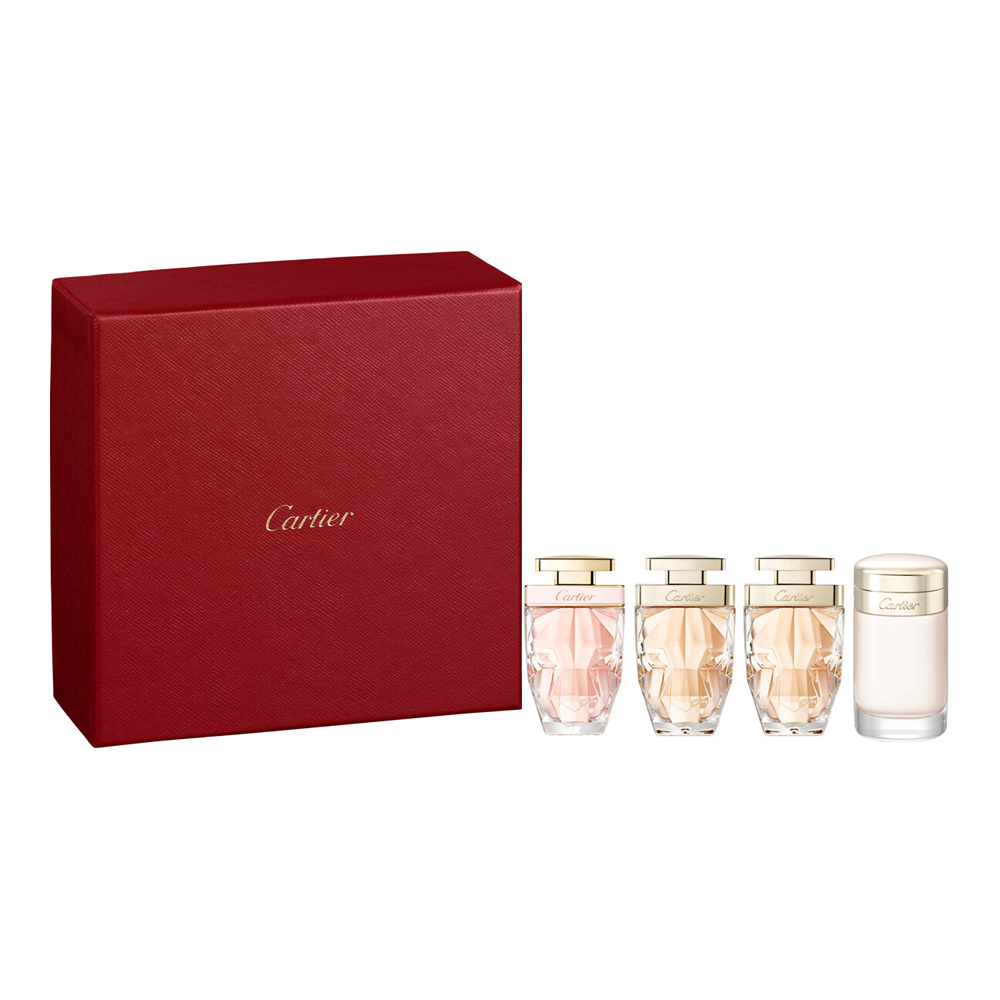 Cartier zestaw damski: woda toaletowa La Panthere, 4 ml + woda perfumowana La Panthere, 2x4 ml + woda perfumowana Baiser Vole, 6 ml