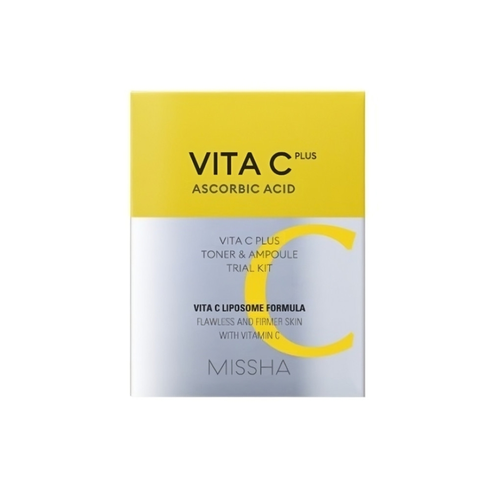 Missha Vita C Plus zestaw: toner do twarzy, 15 ml + serum w ampułce do twarzy, 10 ml